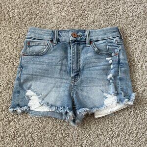 American Eagle Distressed High Rise Denim Jean Shorts Size 0